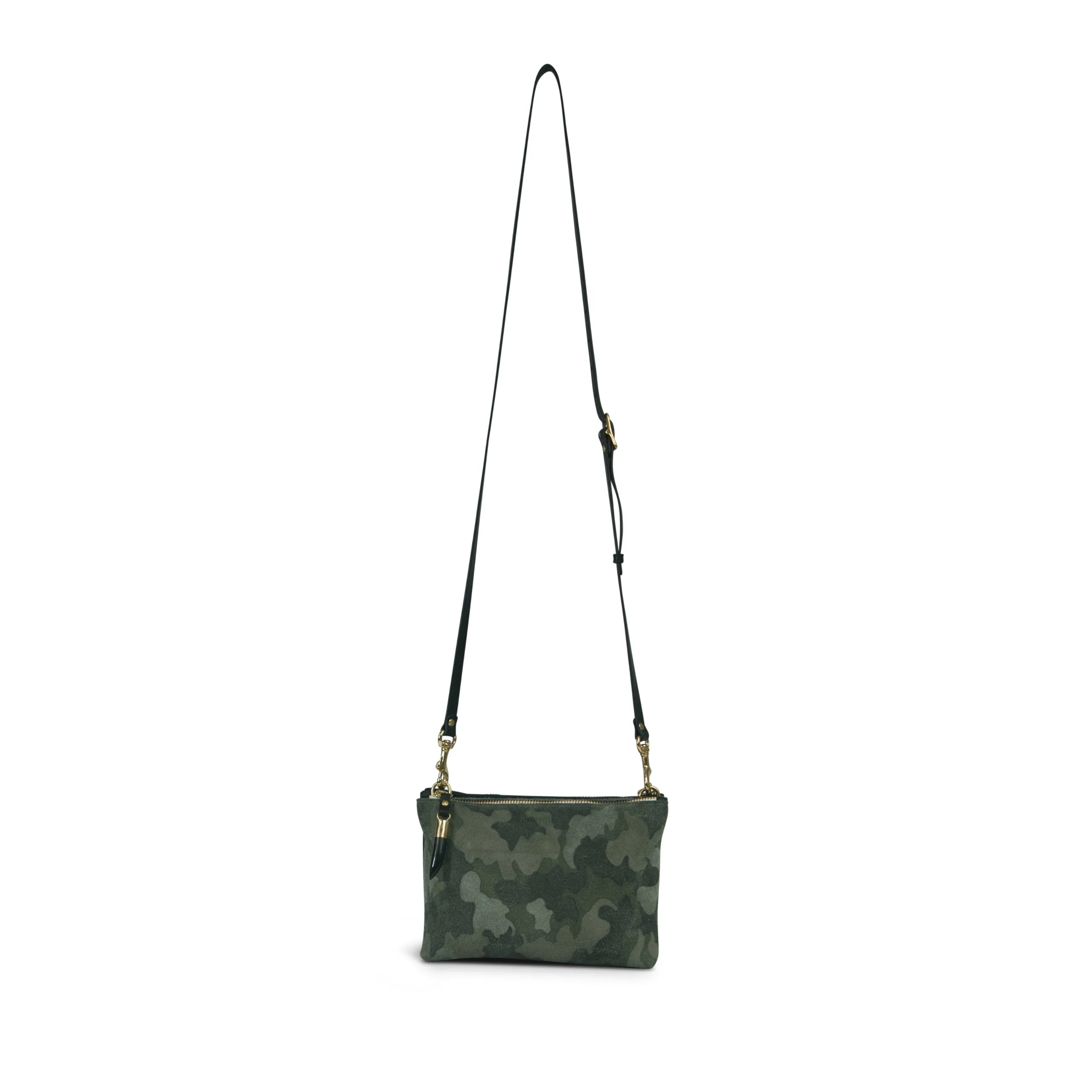 Nottingham Double Zip Crossbody - Camo Suede crossbody bags low price