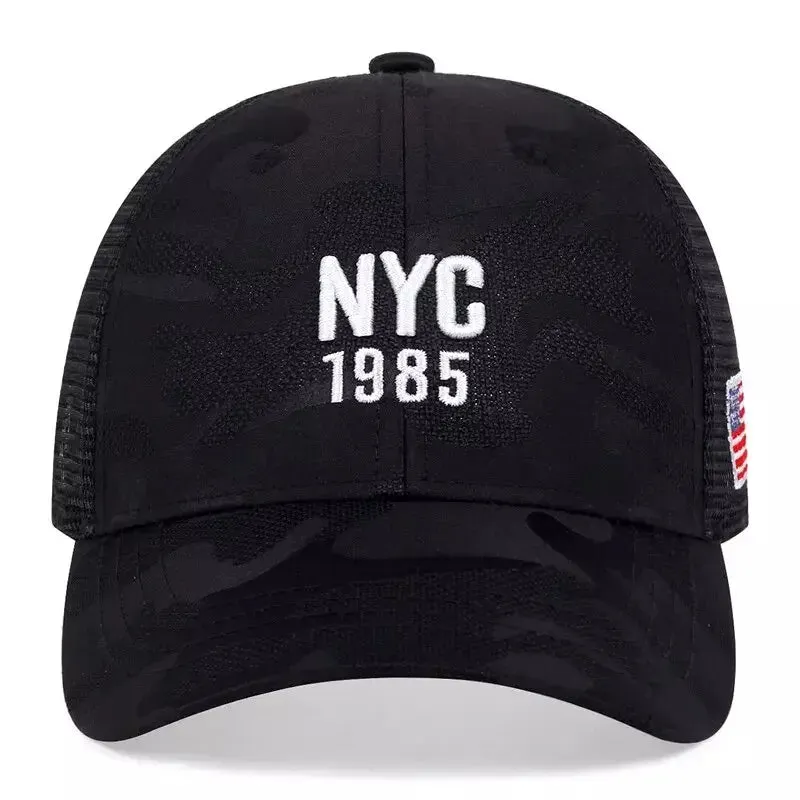 NYC 1985 Black Camouflage Trucker Cap