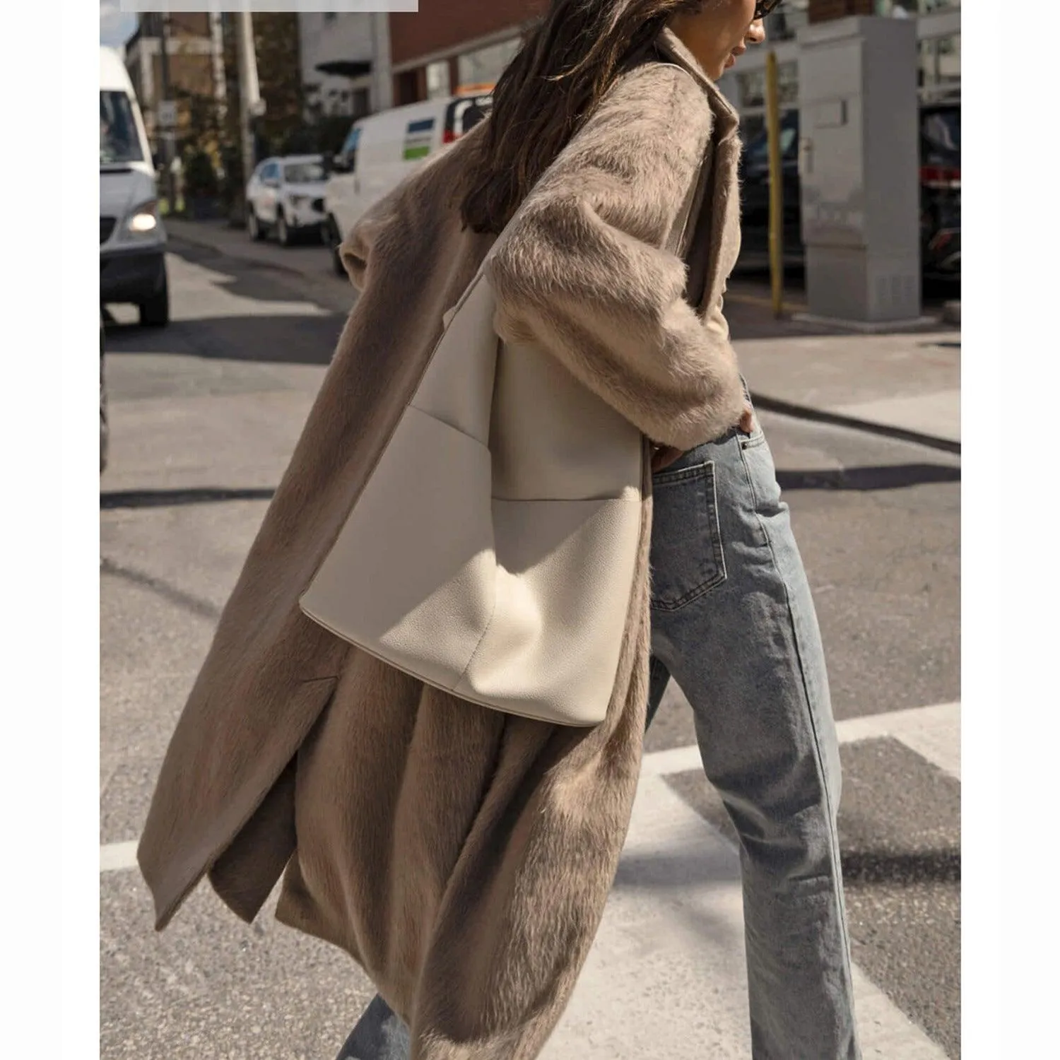Oak Cowhide Leather Tote Bag ?? Women Handcrafted Soft Leather Bucket Bag ?? Minimalist Tote, Two Front Pockets Bag??Cloud Oslo Laptop Bag