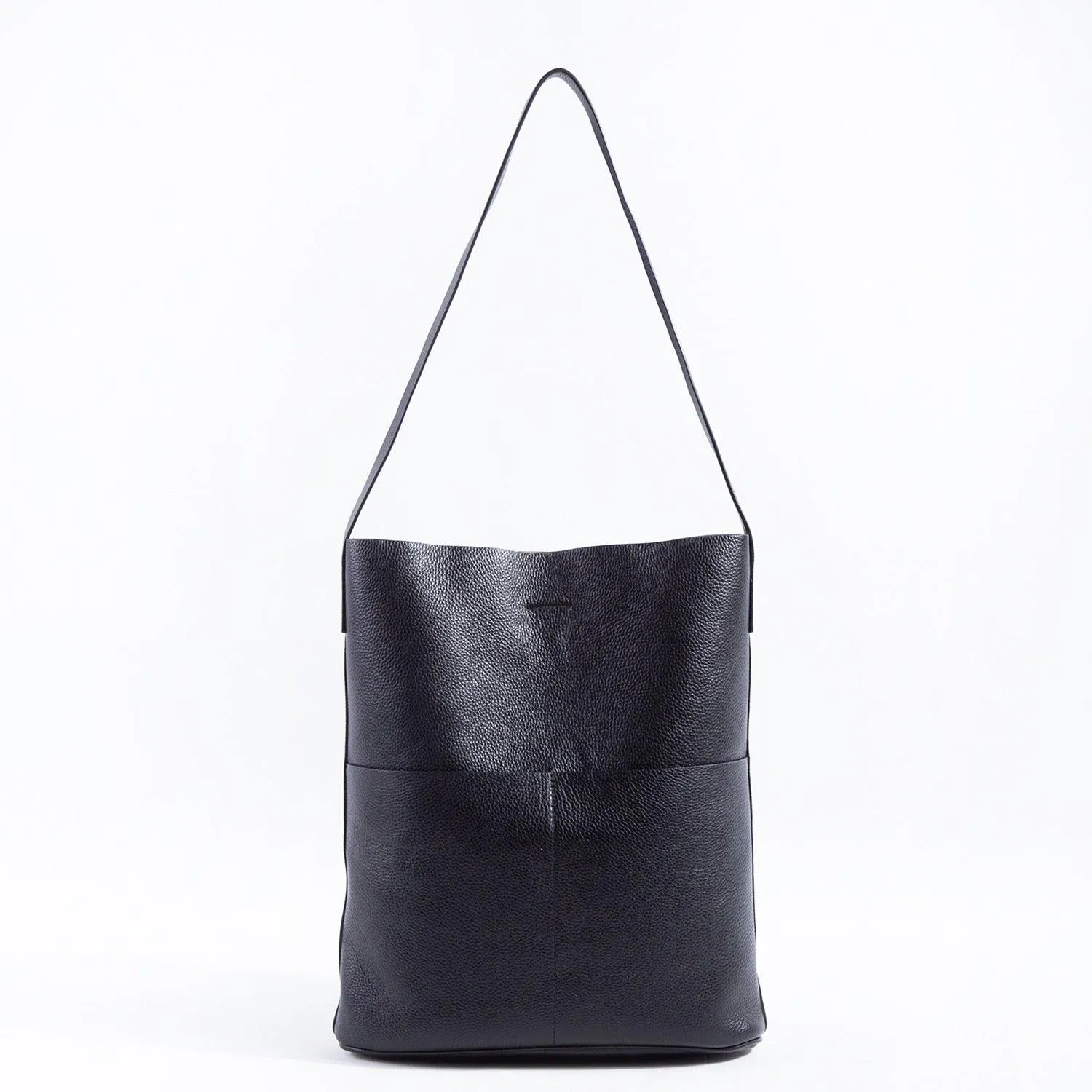 Oak Cowhide Leather Tote Bag ?? Women Handcrafted Soft Leather Bucket Bag ?? Minimalist Tote, Two Front Pockets Bag??Cloud Oslo Laptop Bag