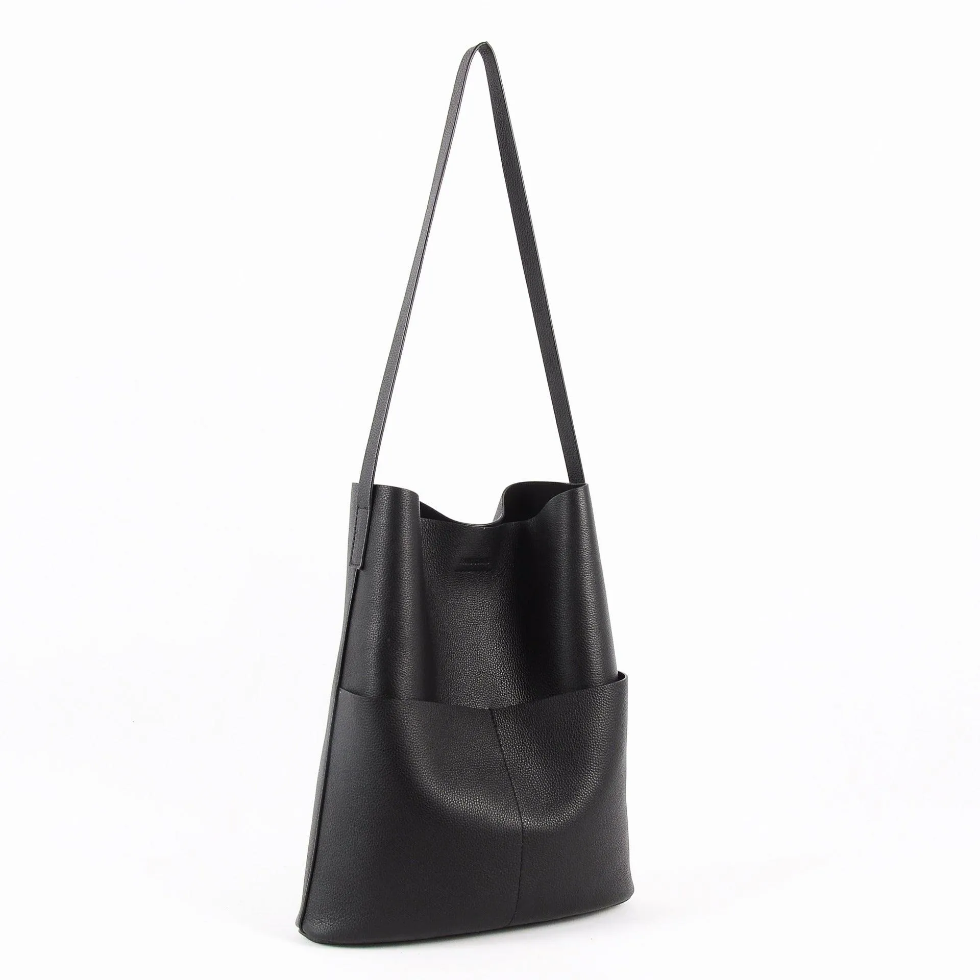 Oak Cowhide Leather Tote Bag ?? Women Handcrafted Soft Leather Bucket Bag ?? Minimalist Tote, Two Front Pockets Bag??Cloud Oslo Laptop Bag