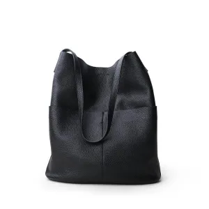 Oak Cowhide Leather Tote Bag ?? Women Handcrafted Soft Leather Bucket Bag ?? Minimalist Tote, Two Front Pockets Bag??Cloud Oslo Laptop Bag bucket bags for sale