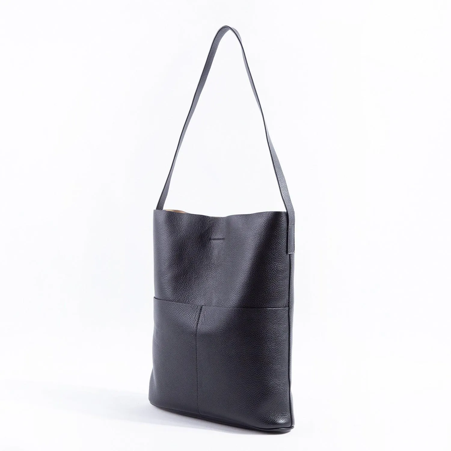 Oak Cowhide Leather Tote Bag ?? Women Handcrafted Soft Leather Bucket Bag ?? Minimalist Tote, Two Front Pockets Bag??Cloud Oslo Laptop Bag