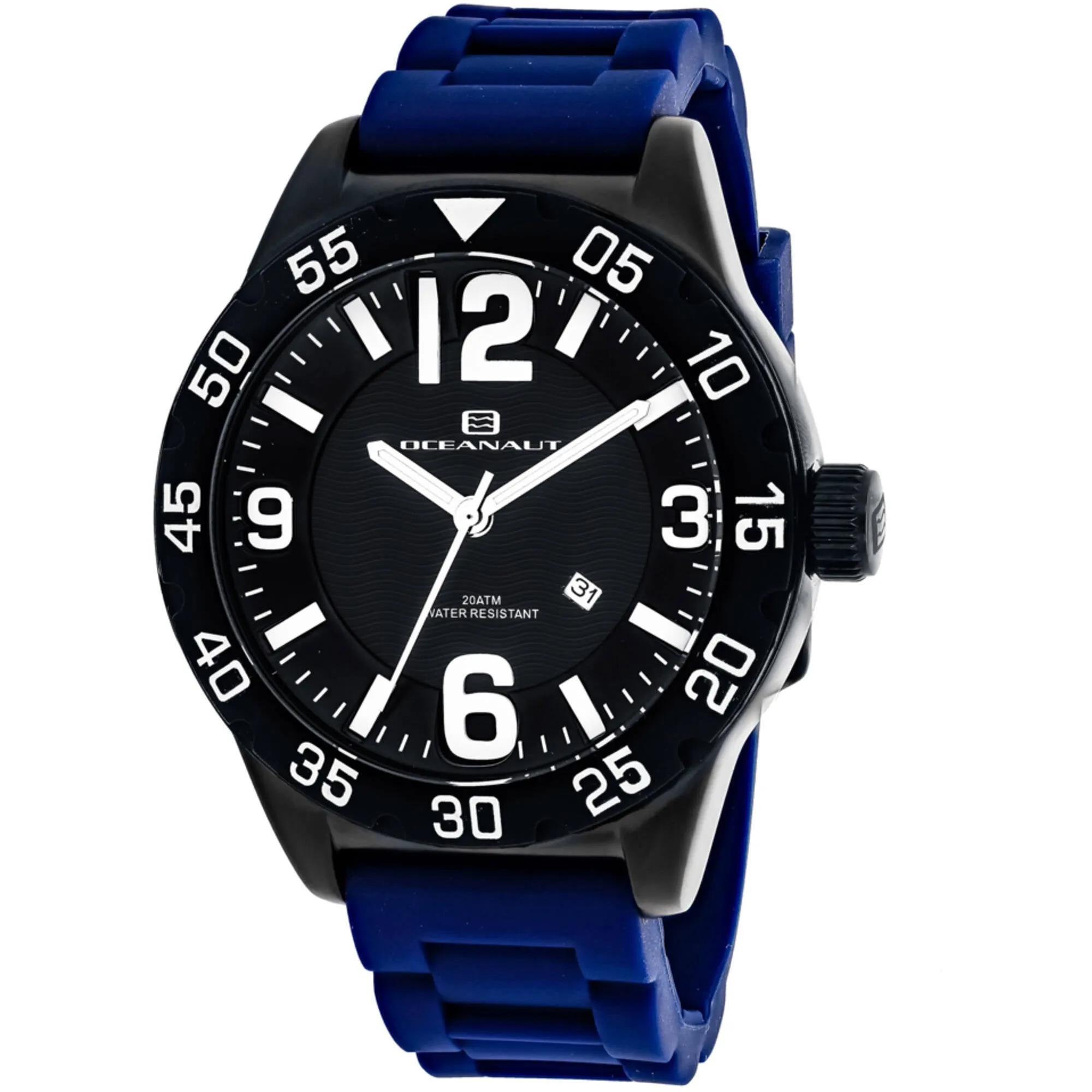 Oceanaut Men's Watch - Aqua One Quartz Black Dial Blue Rubber Strap | OC2713 