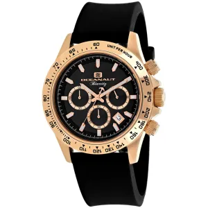 Oceanaut Men's Watch - Biarritz Rose Gold Case Black Dial Rubber Strap | OC6119R Luxury Quartz Watch Quartz Watch Sale