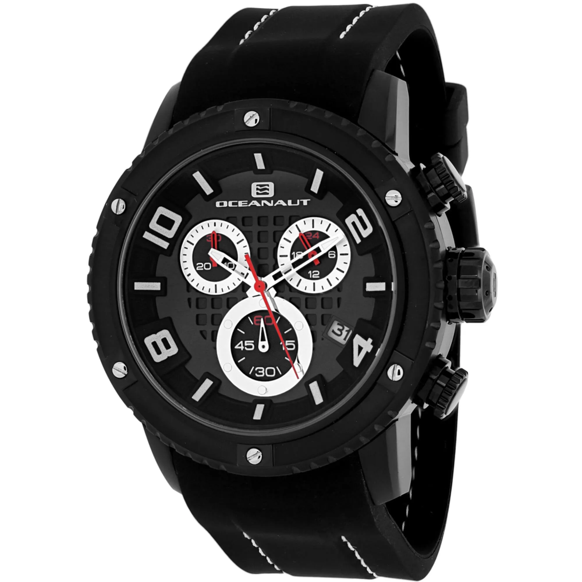 Oceanaut Men's Watch - Impulse Sport Quartz Black Dial Rubber Strap | OC3124R 