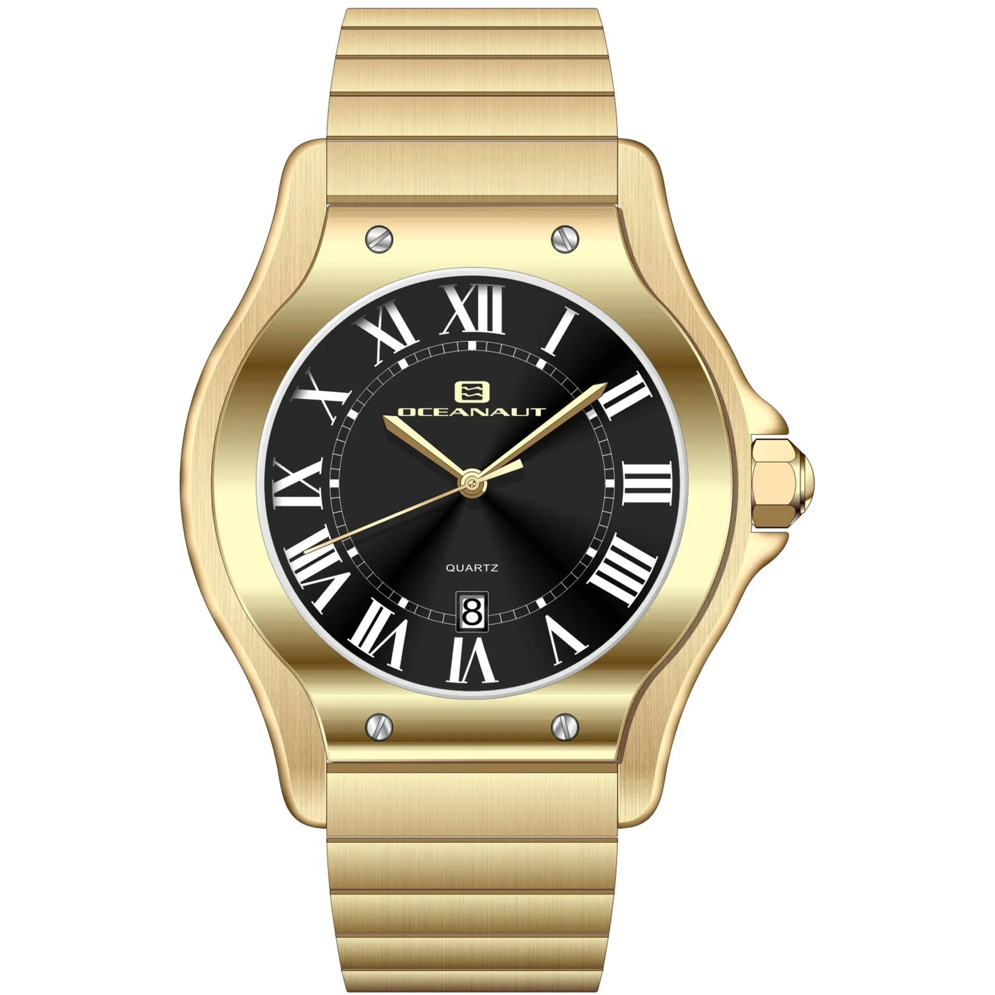 Oceanaut Men's Watch - Rayonner Black Dial Plated Stainless Steel Bracelet | OC1395 Luxury Quartz Watch Quartz Watch Sale