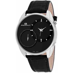 Oceanaut Men's Watch - Sentinel Silver Tone Case Black Dial Leather Strap | OC3351 