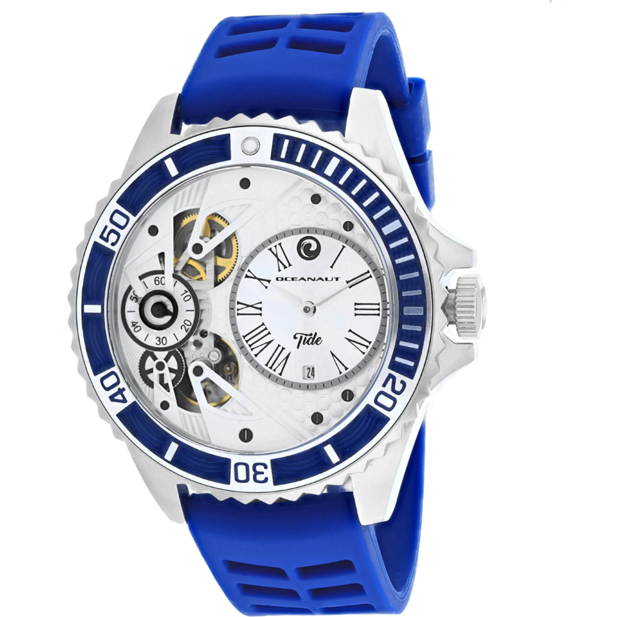 Oceanaut Men's Watch - Tide Quartz Silver Tone Case Blue Rubber Strap | OC0992 Luxury Quartz Watch Quartz Watch Sale