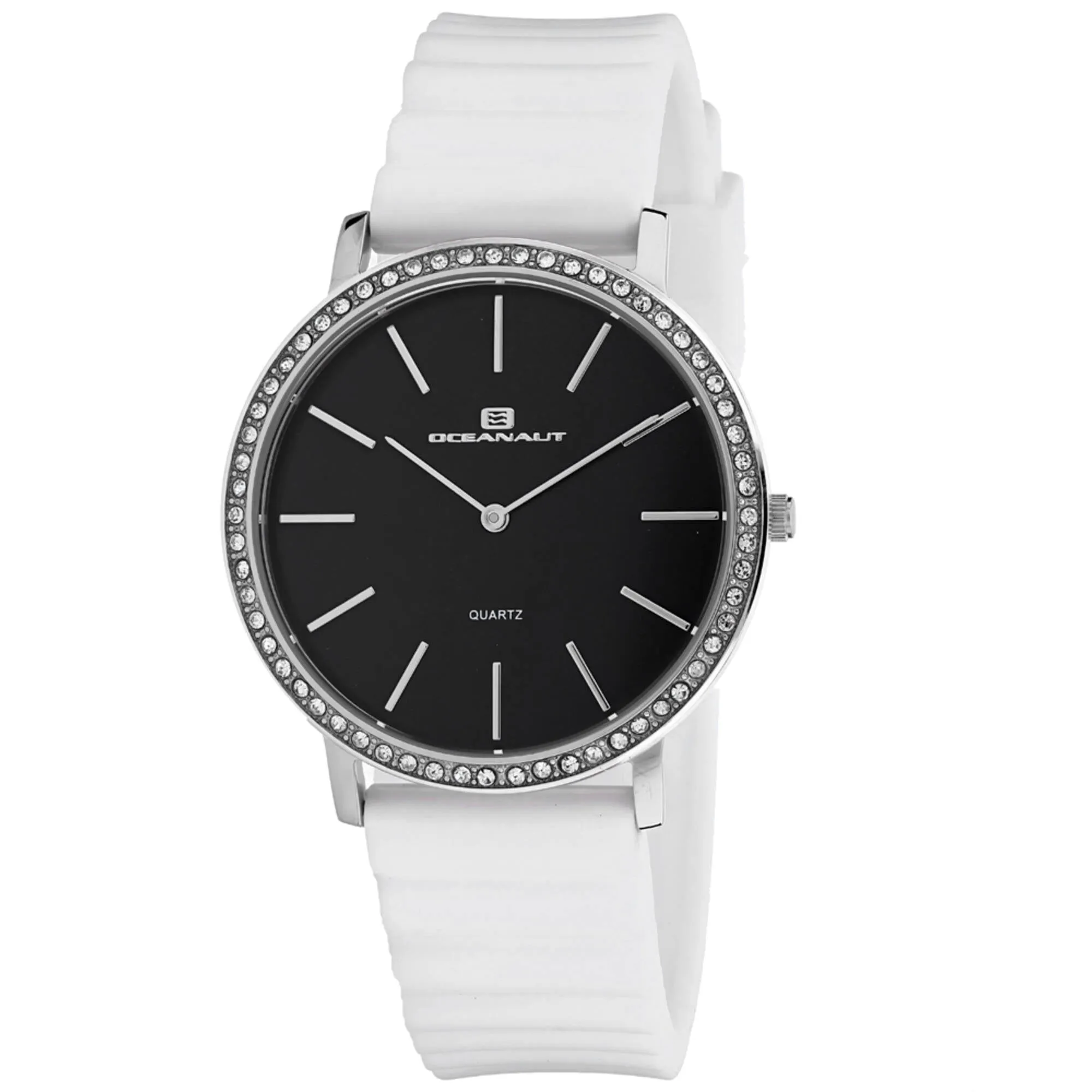 Oceanaut Women's Watch - Ripple Quartz Black Dial White Rubber Strap | OC0262 Luxury Quartz Watch Quartz Watch Sale