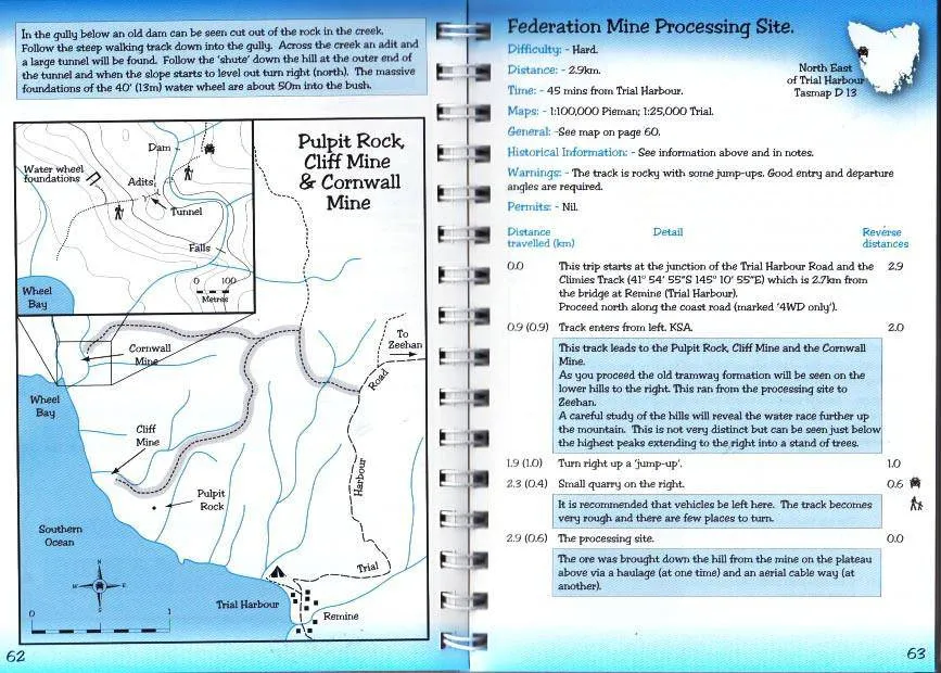 Off-road Tasmania 4WD Tracks in Tasmania Map