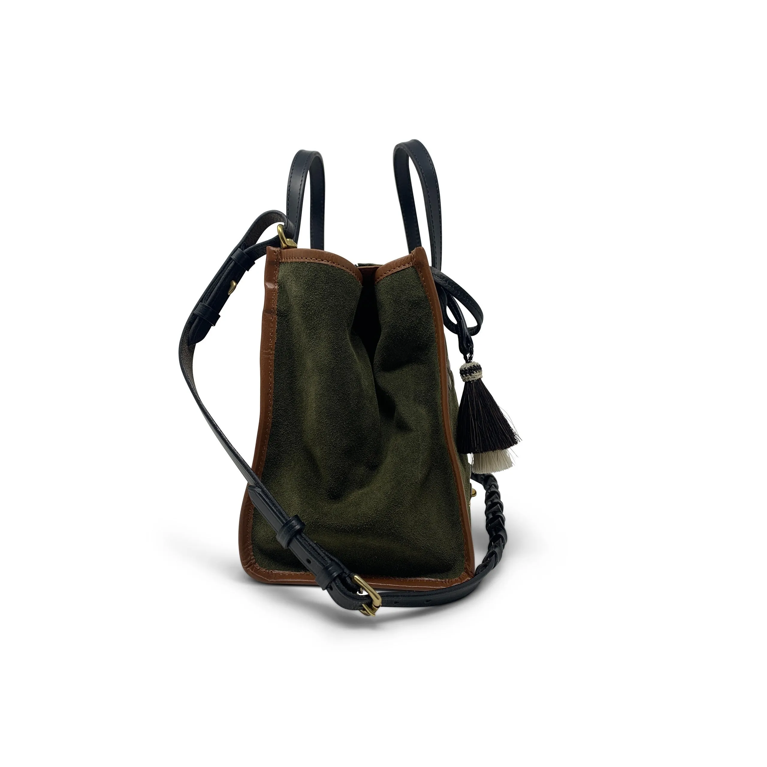 OLIVE SUEDE MINI TOTE