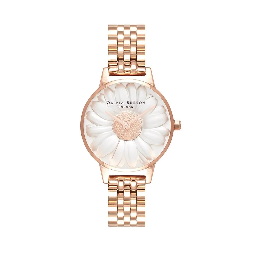 Olivia Burton 3D Daisy Rose Gold Watch - Rose Gold 