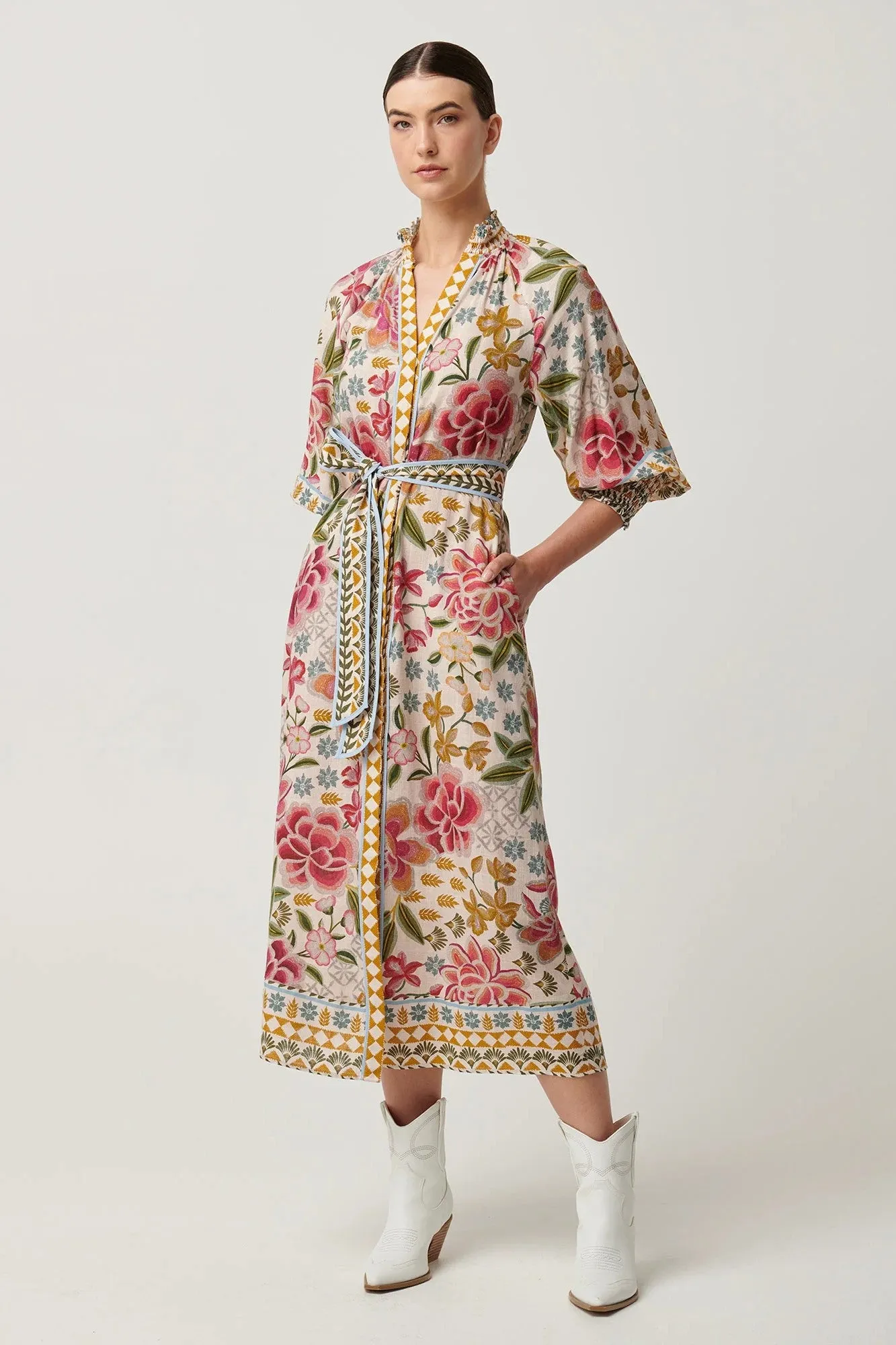 OnceWas - OW41905AZF Carmen Placement Print Maxi