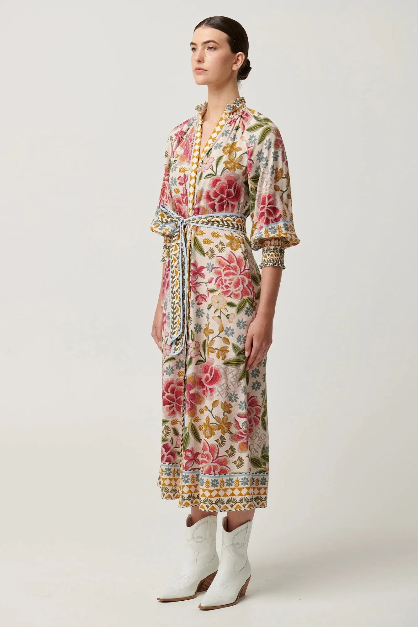 OnceWas - OW41905AZF Carmen Placement Print Maxi