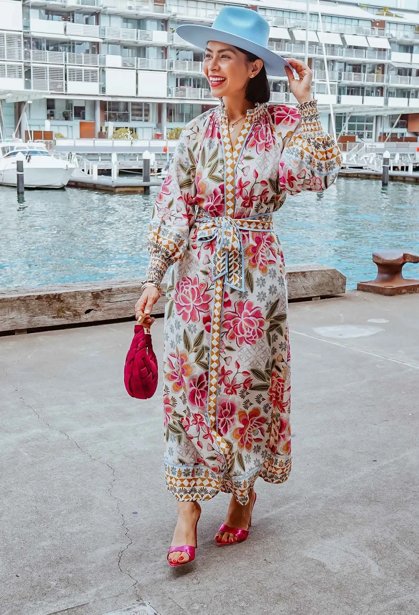 OnceWas - OW41905AZF Carmen Placement Print Maxi
