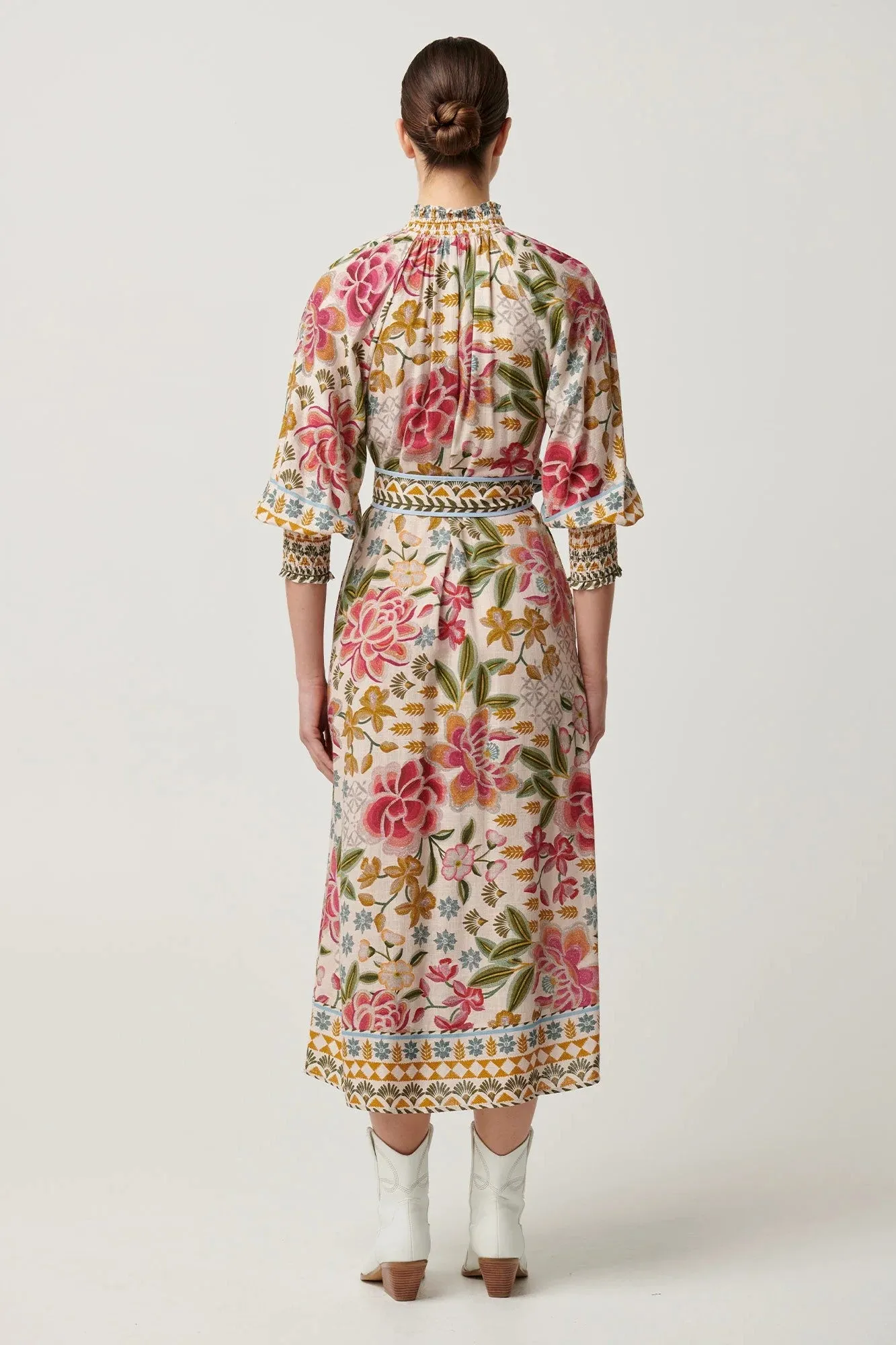 OnceWas - OW41905AZF Carmen Placement Print Maxi