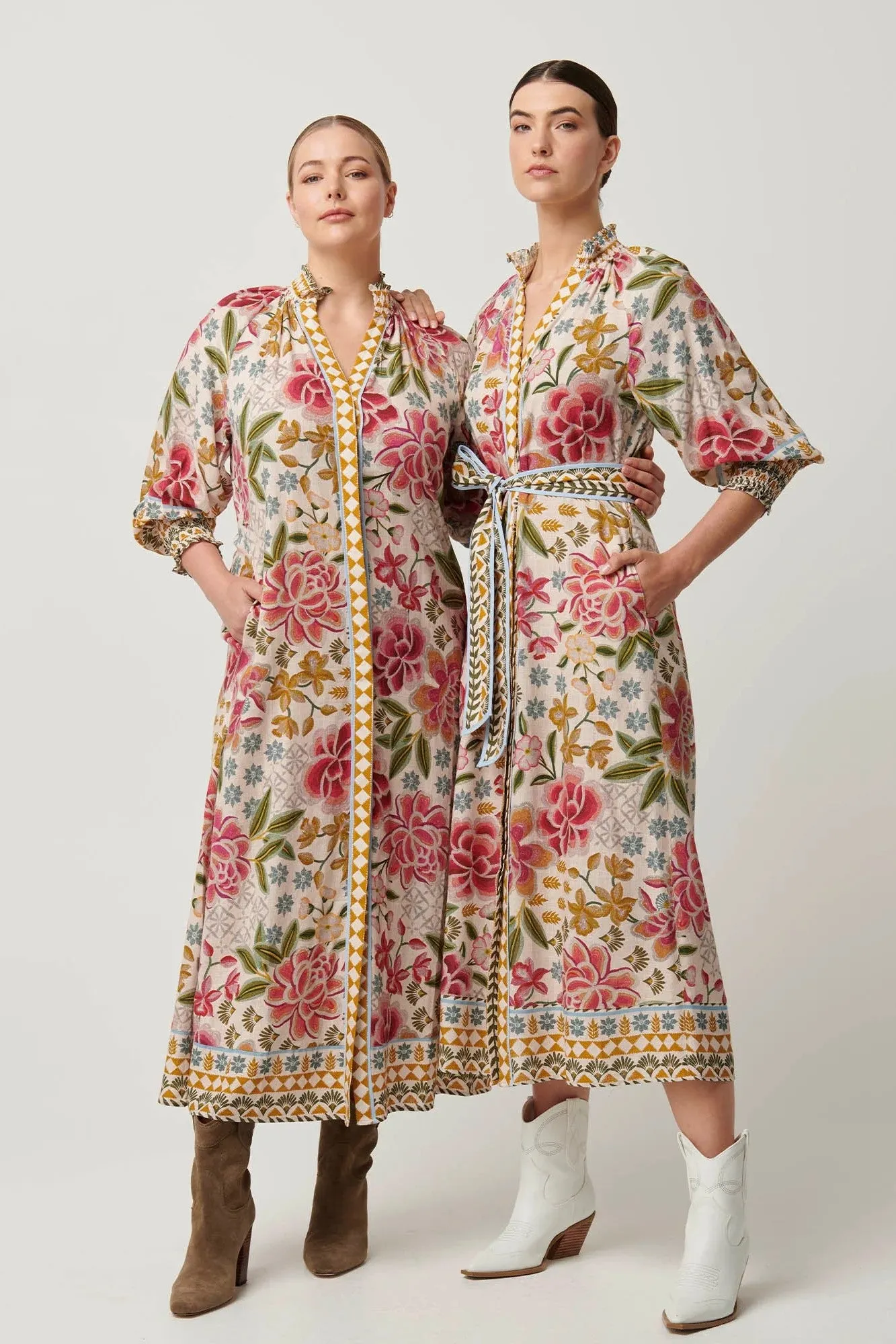 OnceWas - OW41905AZF Carmen Placement Print Maxi