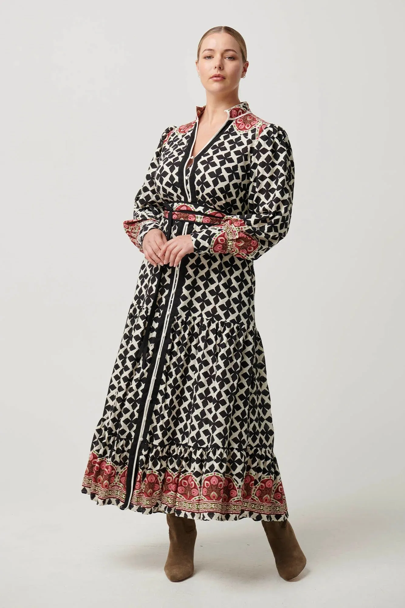 OnceWas - OW41909CT Marielle Contrast Panel Dress