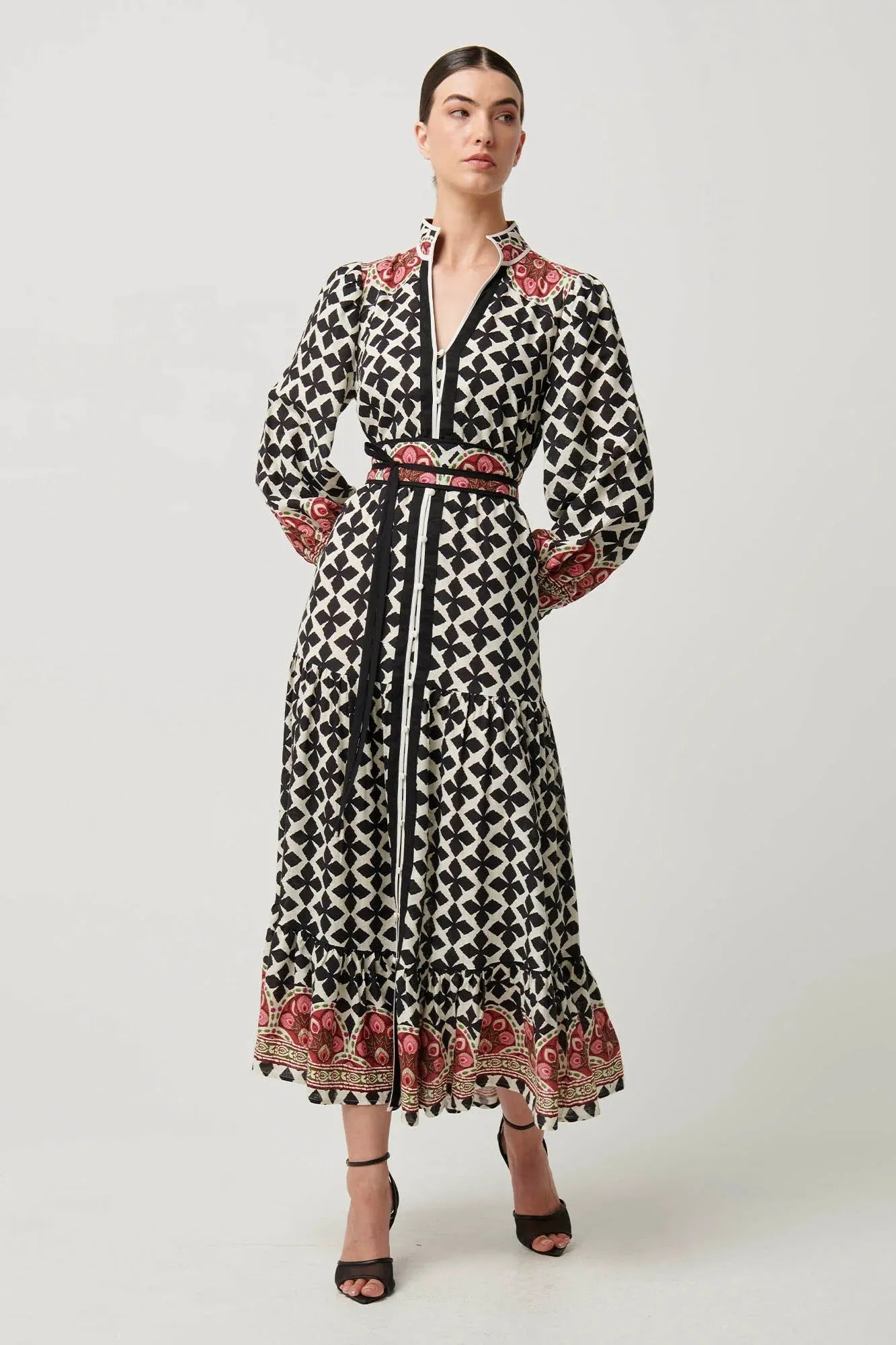 OnceWas - OW41909CT Marielle Contrast Panel Dress