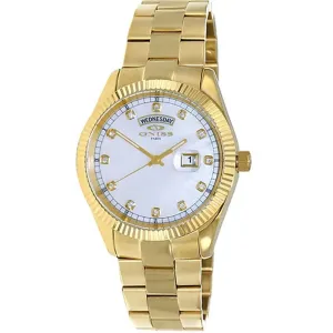 Oniss Men's Watch - Admiral White Dial Plated Stainless Steel Bracelet | ON3881-MGWT Luxury Quartz Watch Quartz Watch Sale
