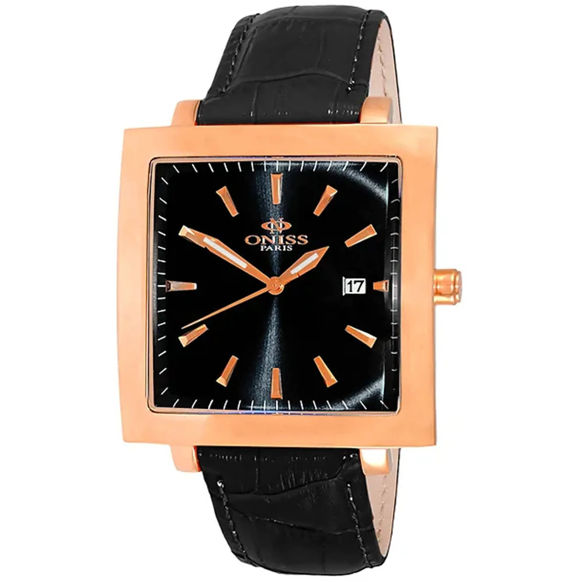 Oniss Men's Watch - Quad Quartz Black Dial Brown Leather Strap | ON4444-MRGBK Luxury Quartz Watch Quartz Watch Sale