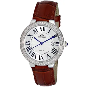 Oniss Women's Watch - Glam Collection Quartz White Dial Leather Strap | ON3322-LSV Luxury Quartz Watch Quartz Watch Sale