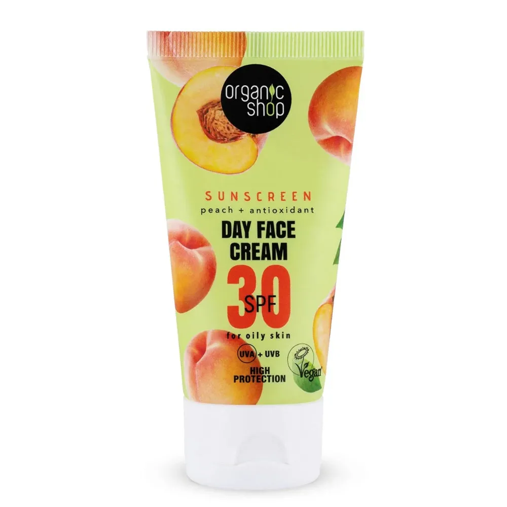 Organic Shop Sunscreen Day Face Cream SPF30 Oily Skin 