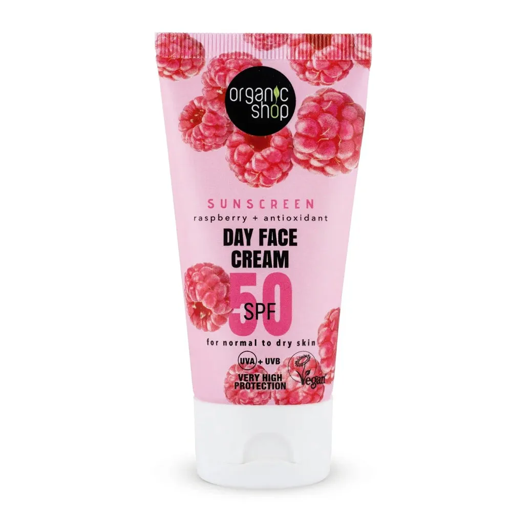 Organic Shop Sunscreen Day Face Cream SPF50 Normal to Dry Skin 