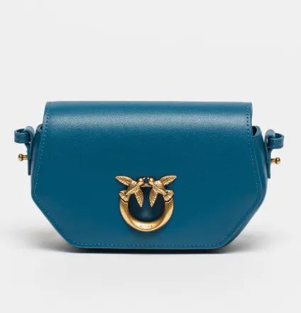 Original Pinko Exagon Logo Plaque Foldover Crossbody Bag