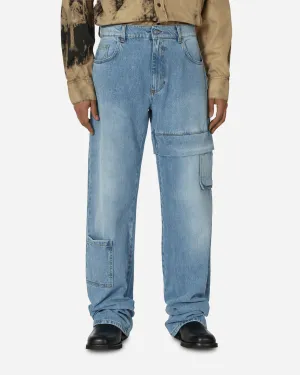 Oversized Denim Cargo Pants Light Blue Men's sweatshirt