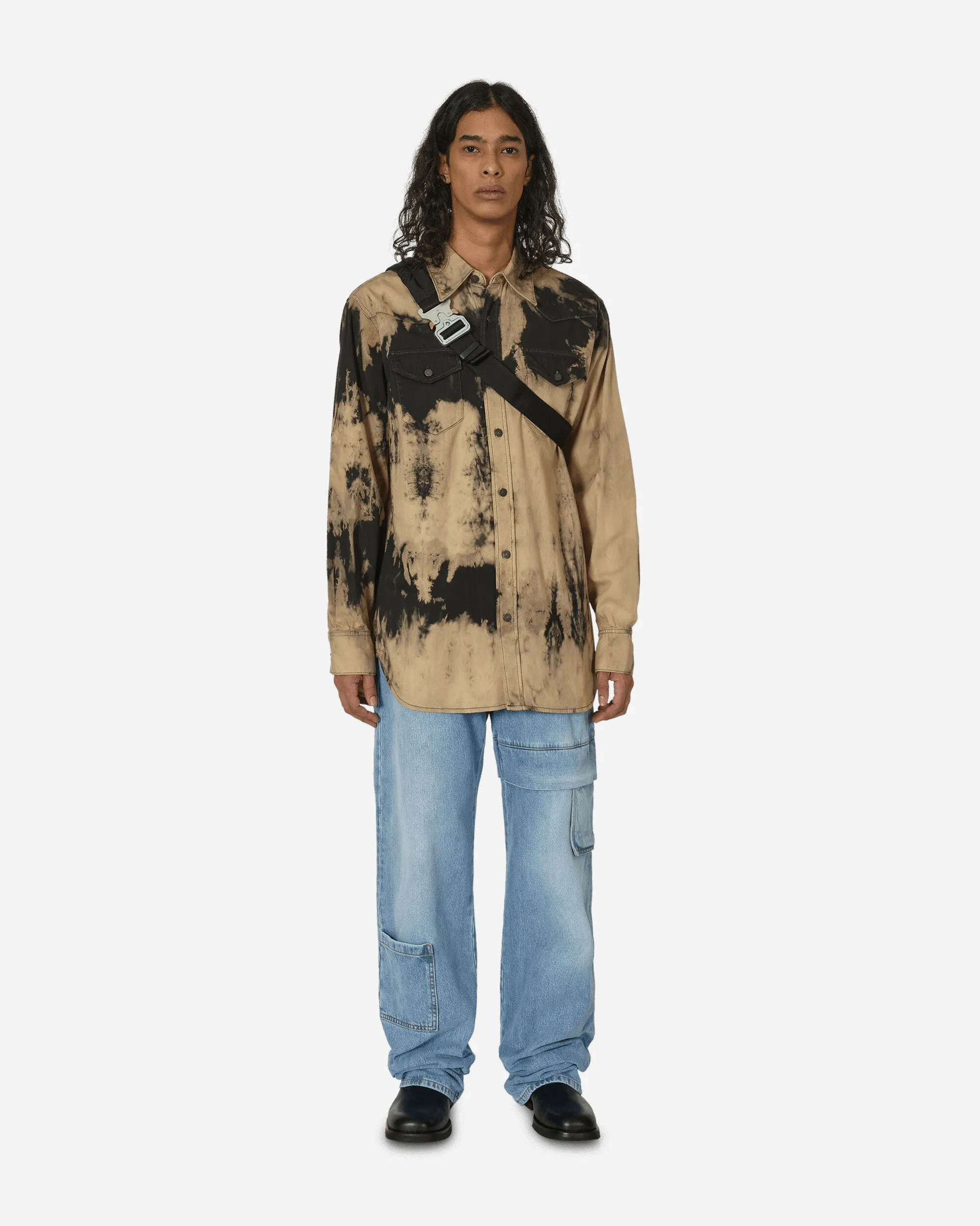 Oversized Denim Cargo Pants Light Blue