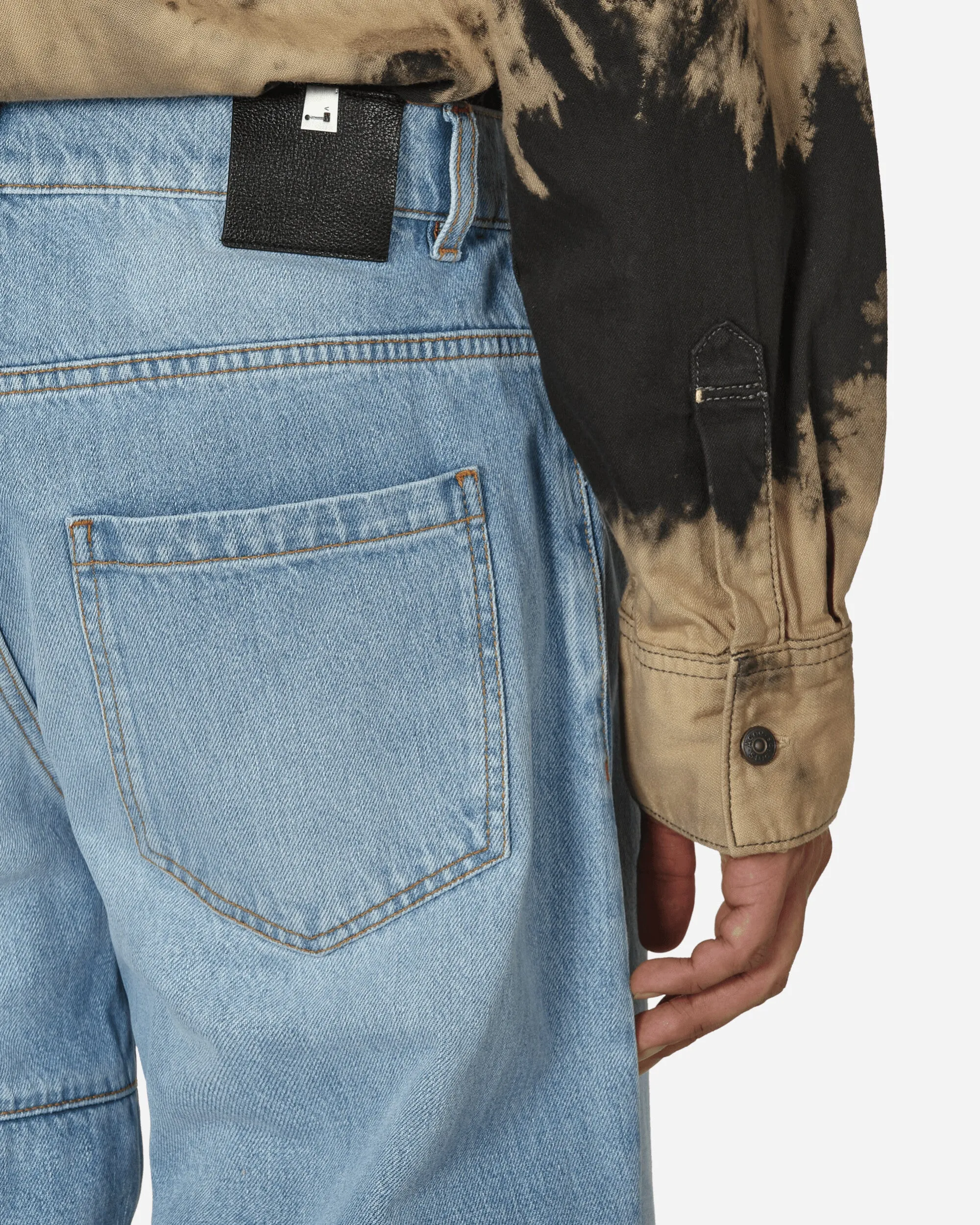 Oversized Denim Cargo Pants Light Blue