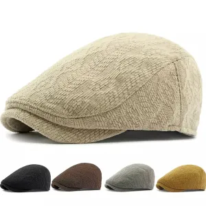 Oxlade Vintage Cotton Flat Cap boater hat with bow in beach sunlight