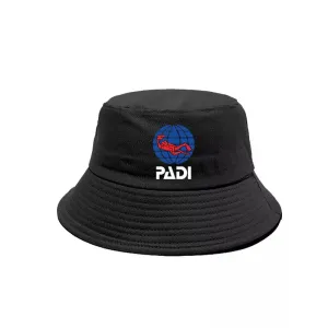 PADI Plain Bucket Hat boater hat with bow in beach sunlight