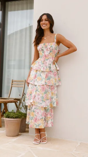 Page Maxi Dress - Blush / Yellow Floral,prom dresses,wedding guest dresses,homecoming dresses,bridesmaid dresses,cocktail dresses,women clothing,summer dresses,formal dresses,sundresses,mother of the bride dresses,quince clothing,bodycon dress,dress casual