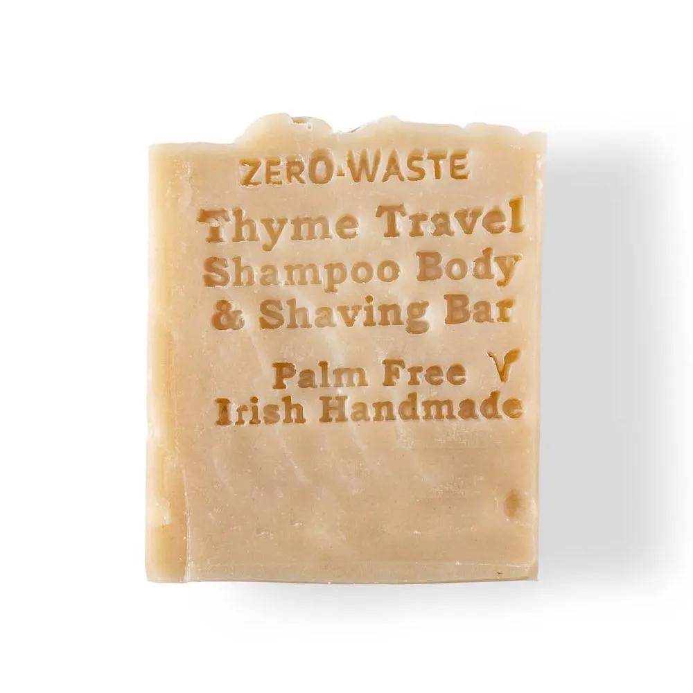 Palm Free Irish Soap Thyme Travel Shampoo & Shaving Bar 