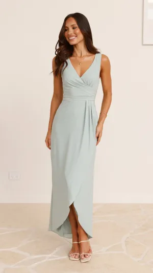 Pamela V Neck Maxi Dress - Sage,prom dresses,wedding guest dresses,homecoming dresses,bridesmaid dresses,cocktail dresses,women clothing,summer dresses,formal dresses,sundresses,mother of the bride dresses,quince clothing,bodycon dress,dress casual,dress d