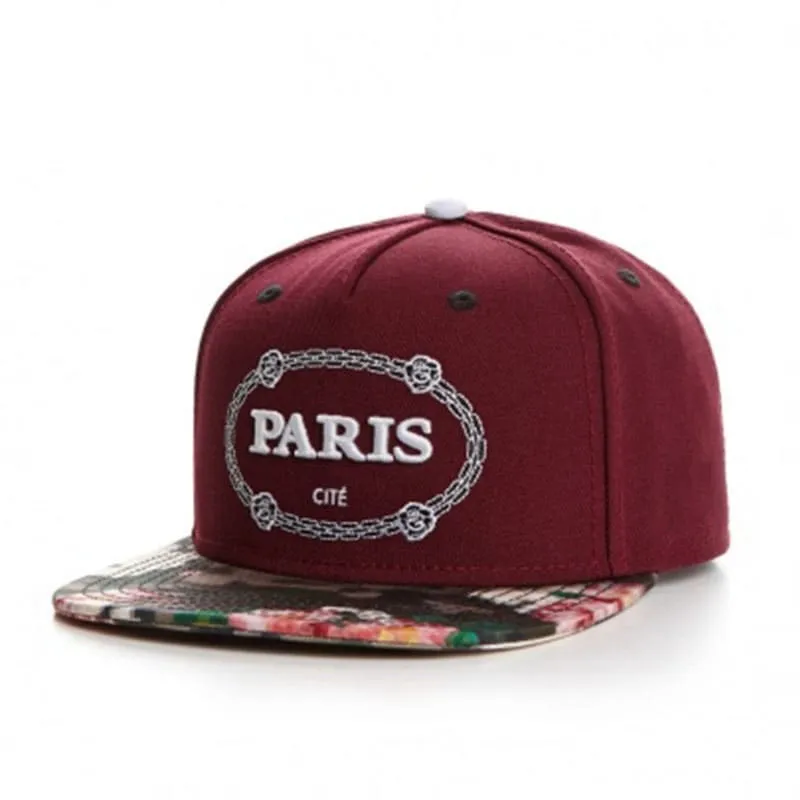 Paris Wine Red Snapback Cap boater hat with bow in beach sunlight