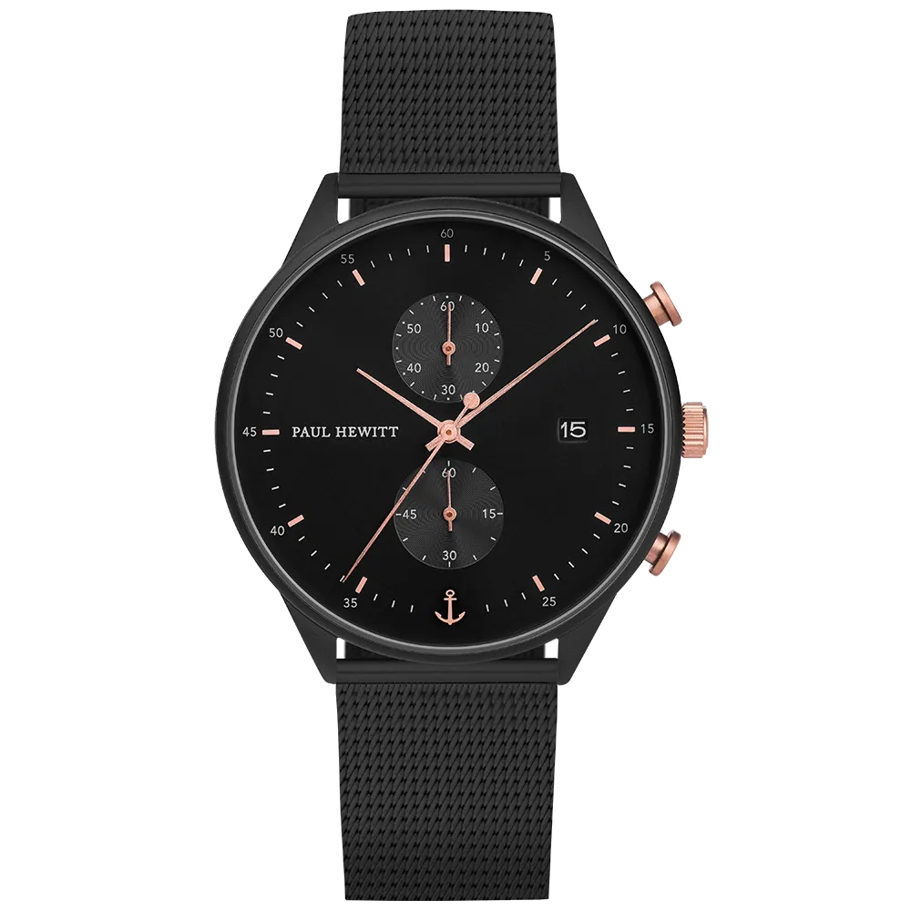 Paul Hewitt Black Sunray Mesh Watch 