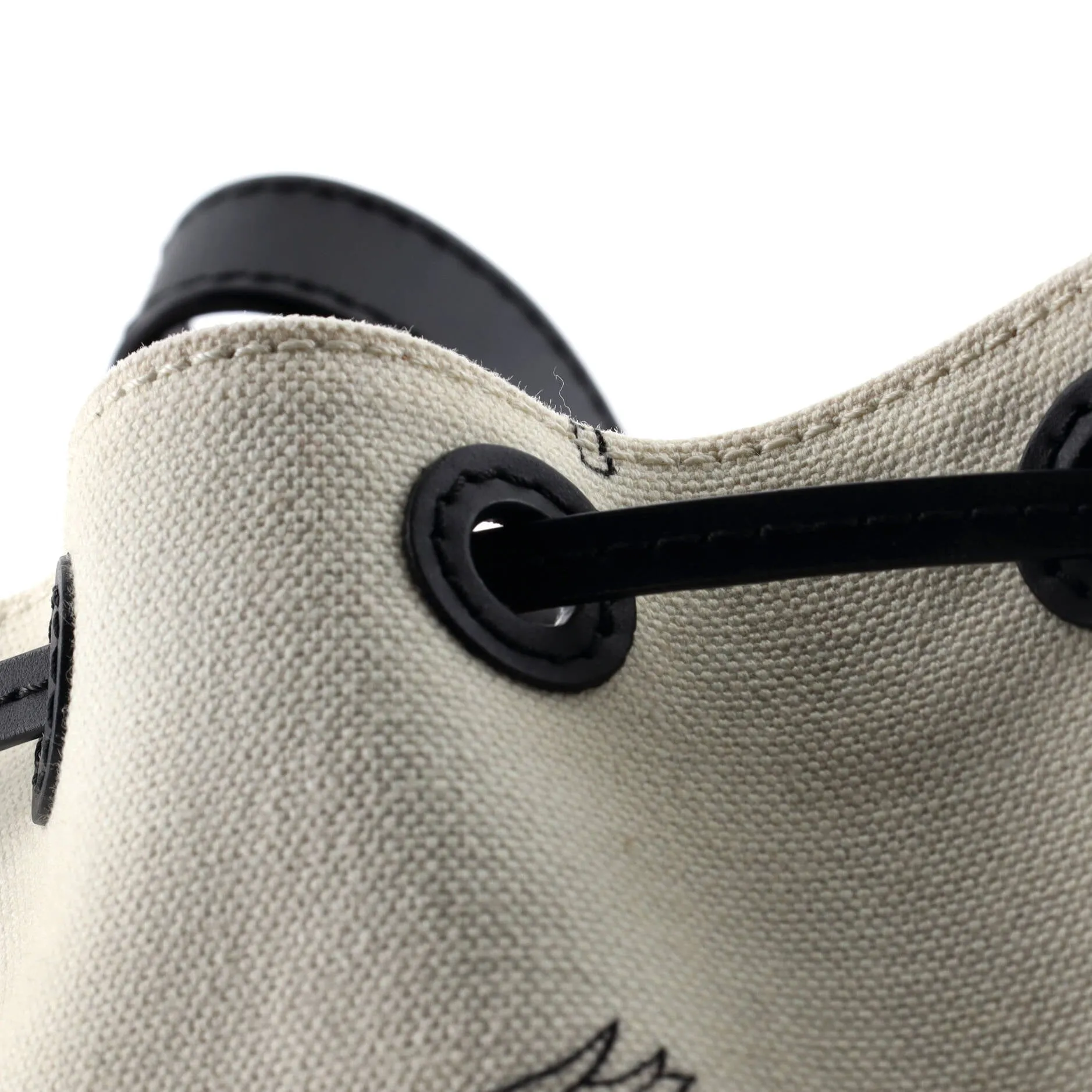 Paula's Ibiza Balloon Bucket Bag Printed Canvas and Leather Small