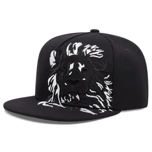 Peaceful Lion Snapback Cap boater hat with bow in beach sunlight