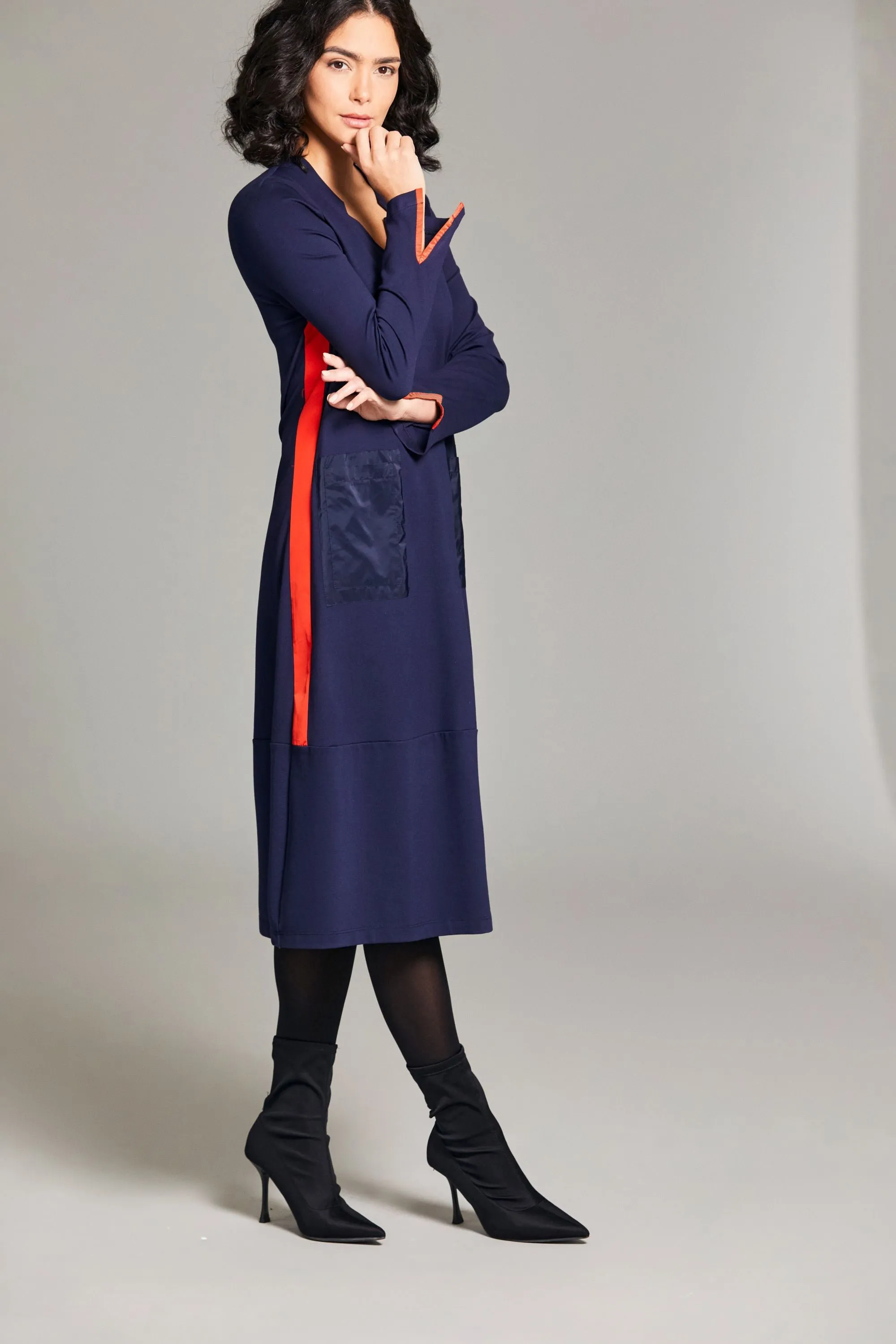 Peruzzi - W24132 Taffeta Pocket Dress
