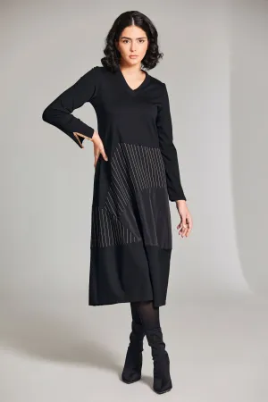 Clothings Peruzzi - W24135 Pinstripe Trim Dress Dresses women dresses dress stores
