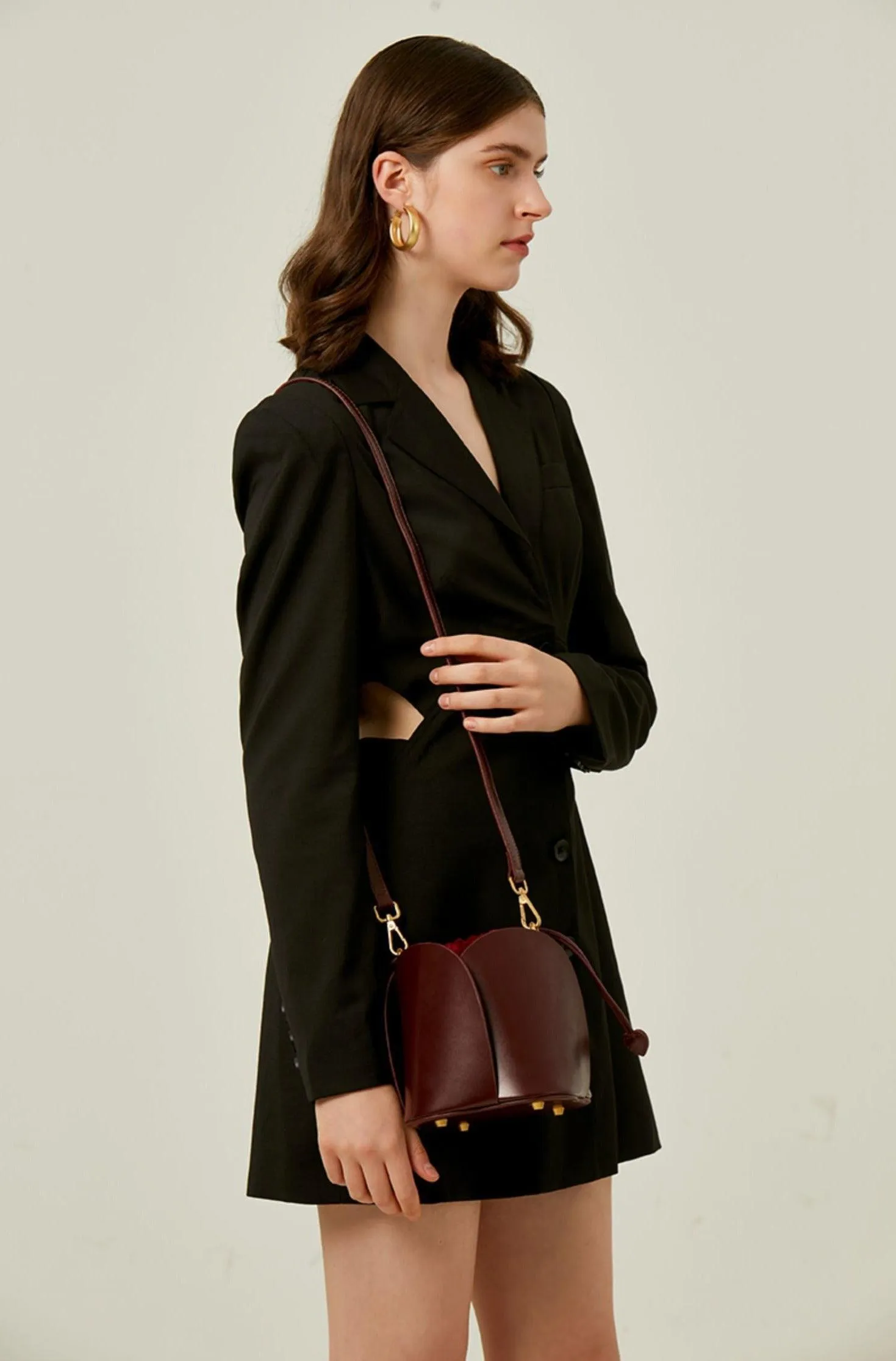 Petals Blossom Bucket Bag - Elegance Meets Function in Chic Cowhide Leather Shoulder Bag