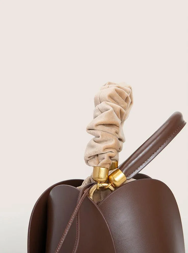 Petals Blossom Bucket Bag - Elegance Meets Function in Chic Cowhide Leather Shoulder Bag