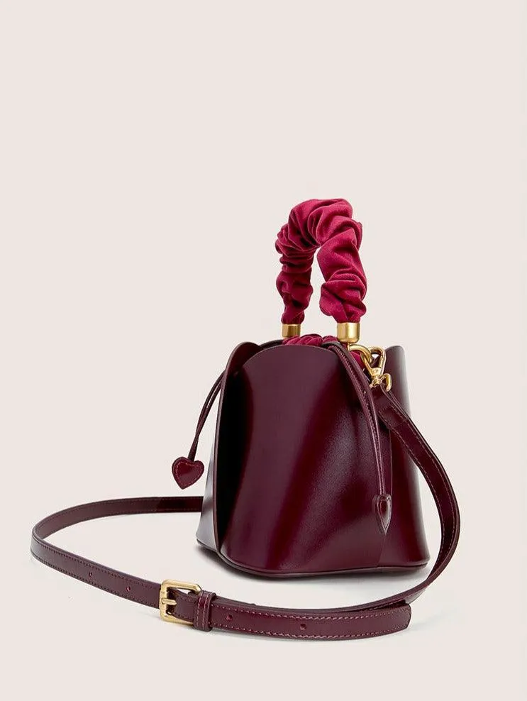Petals Blossom Bucket Bag - Elegance Meets Function in Chic Cowhide Leather Shoulder Bag