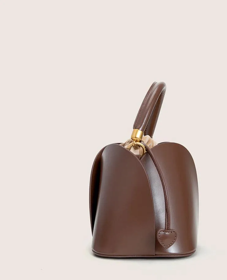 Petals Blossom Bucket Bag - Elegance Meets Function in Chic Cowhide Leather Shoulder Bag
