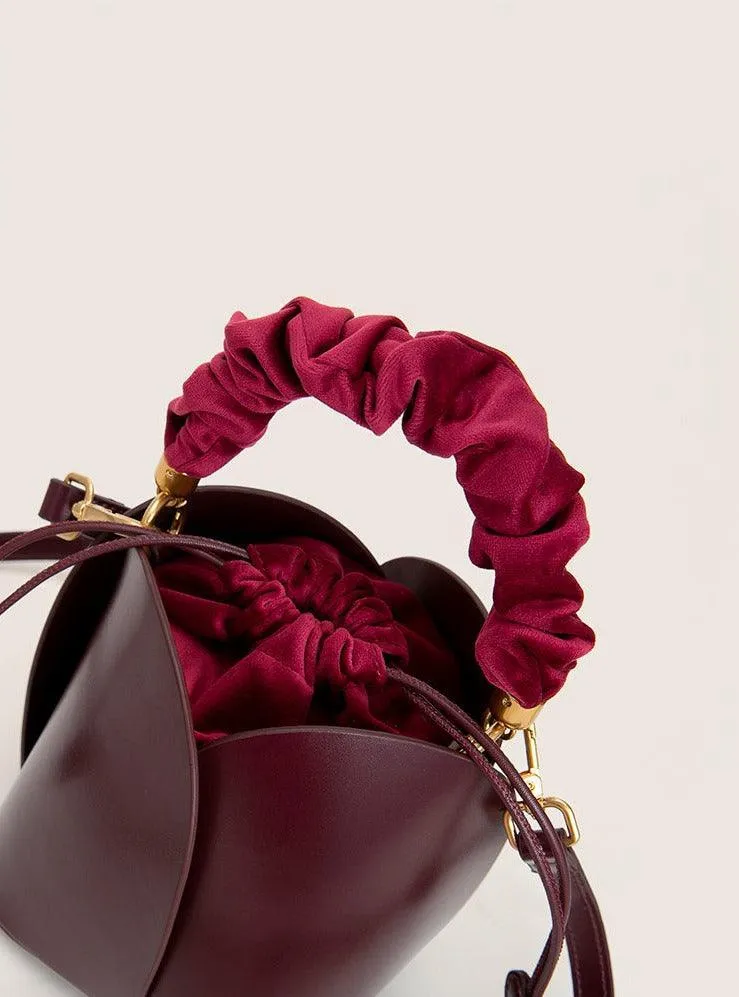 Petals Blossom Bucket Bag - Elegance Meets Function in Chic Cowhide Leather Shoulder Bag