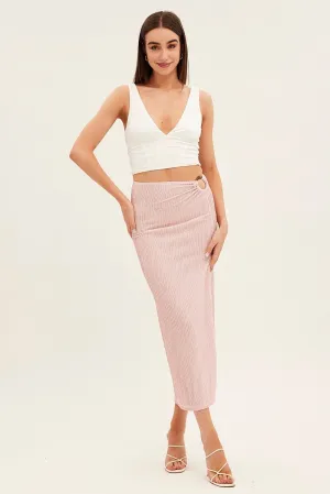 Pink Keyhole Midi Skirt,skirt,denim skirt,mini skirt,maxi skirt,jean skirt,skort,tennis skirt,pleated skirt,pencil skirt,bubble skirt,plisse skirt,fitted skirt,midi skirt,short skirt,short mini skirt,leather skirt,a line skirt,Split skirt